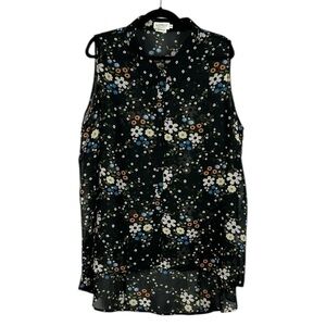 Molly Bracken Gabrielle Floral Sheer Sleeveless Cinched Back Blouse Size 16W